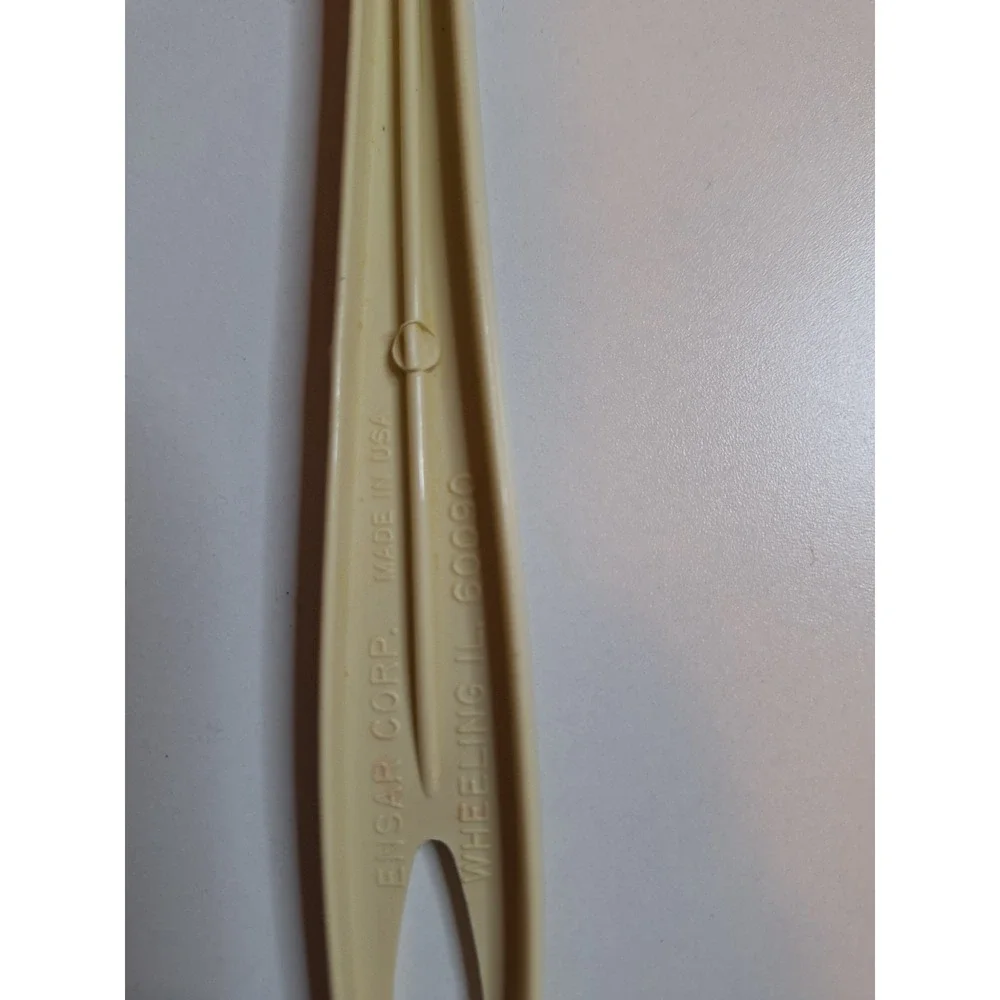 Vintage Ensar Corp Beige Slotted Cooking Spoon, small imperfection on side